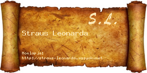 Straus Leonarda névjegykártya